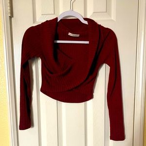 Burgundy Crop Lightweight Sweater